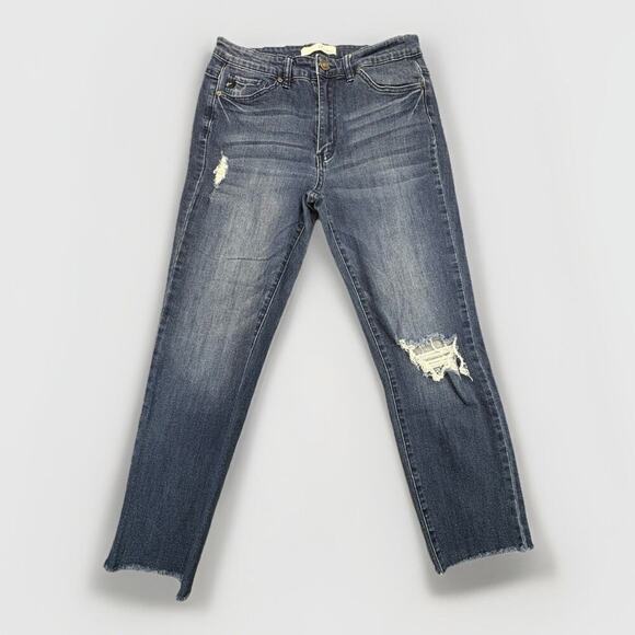 KanCan Pants - KanCan Dark Blue High Rise Distressed Jeans 11/29 RN 144635 Estilo KC5019D